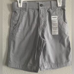 Sonoma NEW Boy Gray Flat Front Shorts Size 6 Regular Adjustable Waistband Casual